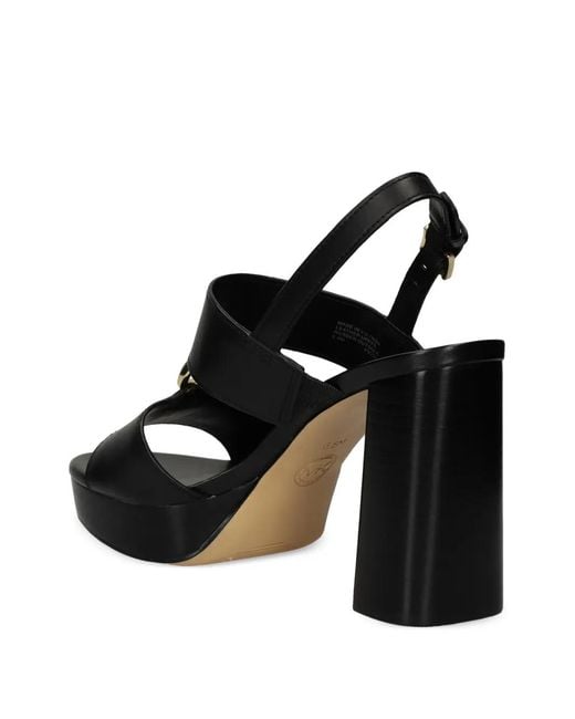 MICHAEL Michael Kors Black Erin Buckle Logo Sandals
