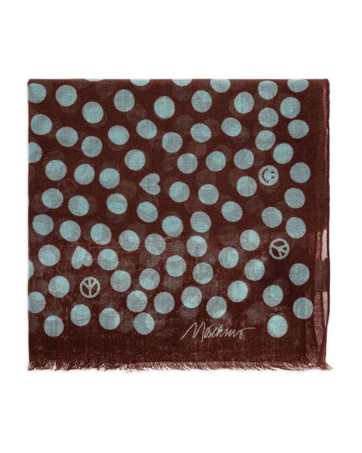 Sciarpa A Pois Con Simbolo Pace di Moschino in Black