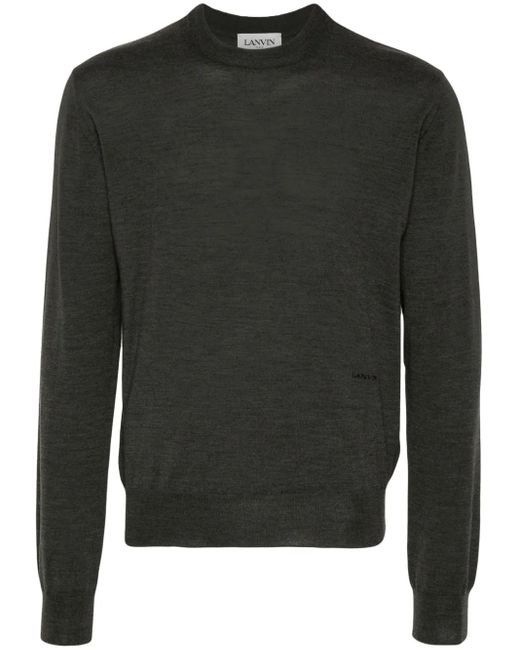 Lanvin Black Seam-Detail Wool Jumper for men
