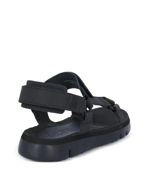 Camper Black Oruga Touch-Strap Sandals for men