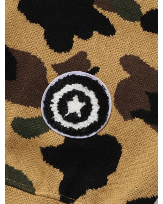 Sudadera con motivo de leopardo y capucha A Bathing Ape de hombre de color Black