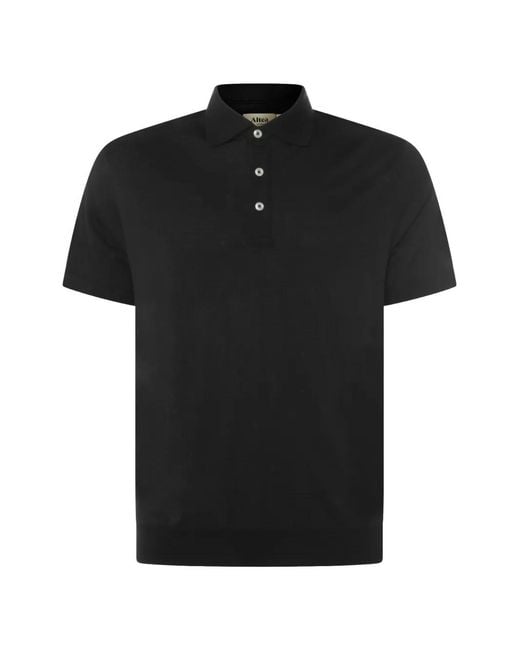 Altea Black Half-Button Polo Shirt for men