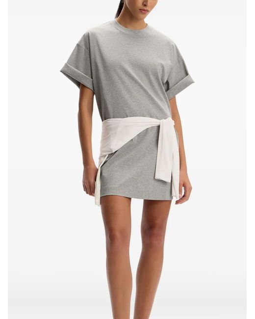 12 STOREEZ Gray Cotton T-Shirt Dress
