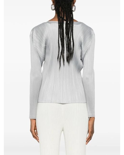 Pleats Please Issey Miyake White Pleated Top