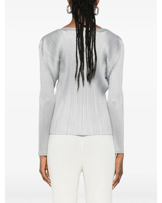 Pleats Please Issey Miyake White Pleated Top