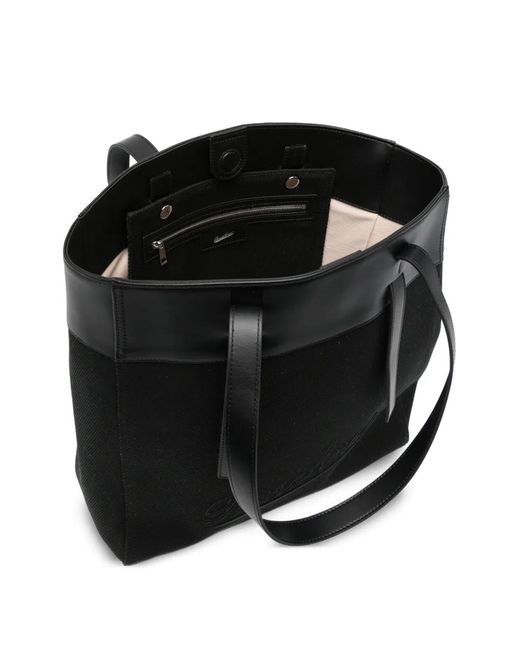 Borsalino Black Logo-Embroidered Shoulder Bag