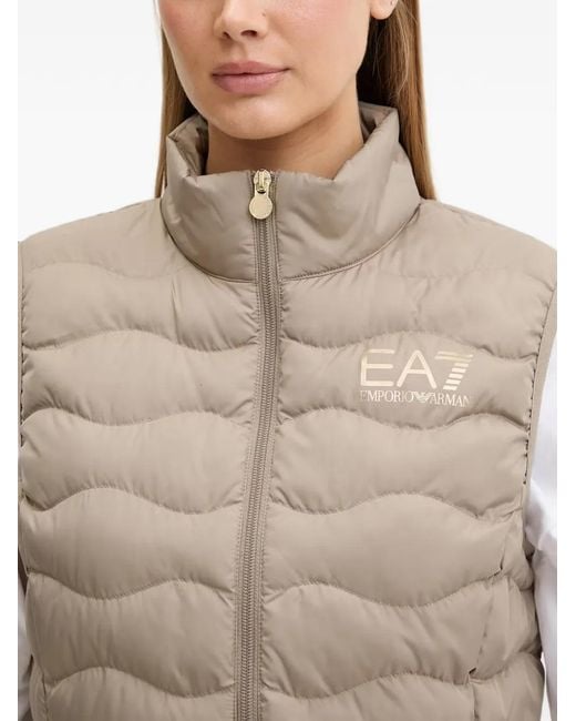 Chaleco Acolchado Con Logo EA7 de color Natural