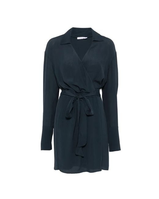 Patrizia Pepe Blue Tie-Waist Wrap Dress