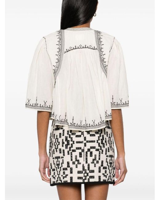MARANT ÉTOILE Perkins embroidered-detailing blouse - Pink