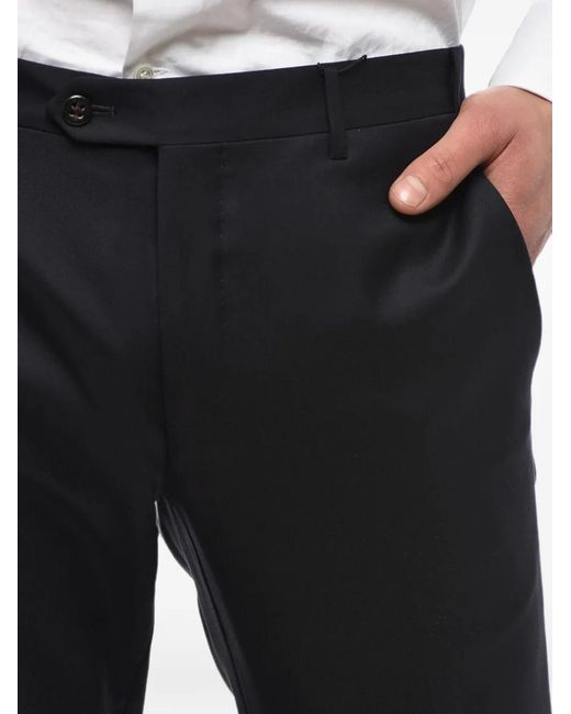 Corneliani Black Academy Belt-Loop Trousers for men