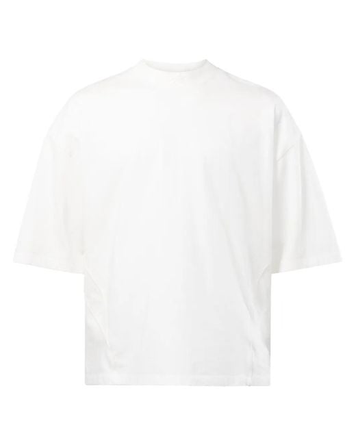 Reebok White Piped-Trim Cotton T-Shirt