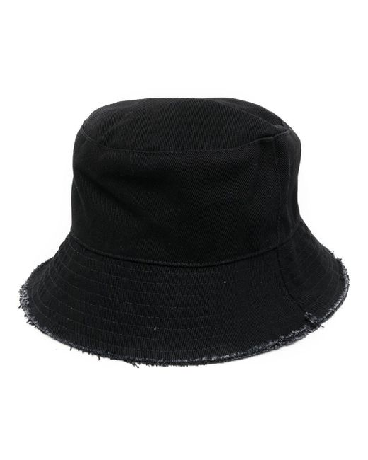Bimba Y Lola Raw-cut Denim Bucket Hat in Black | Lyst Australia