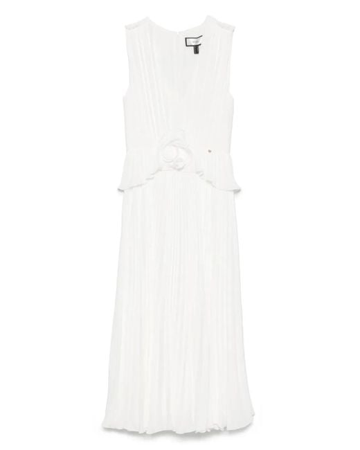 Vestido de fiesta con aplique floral Nissa de color White