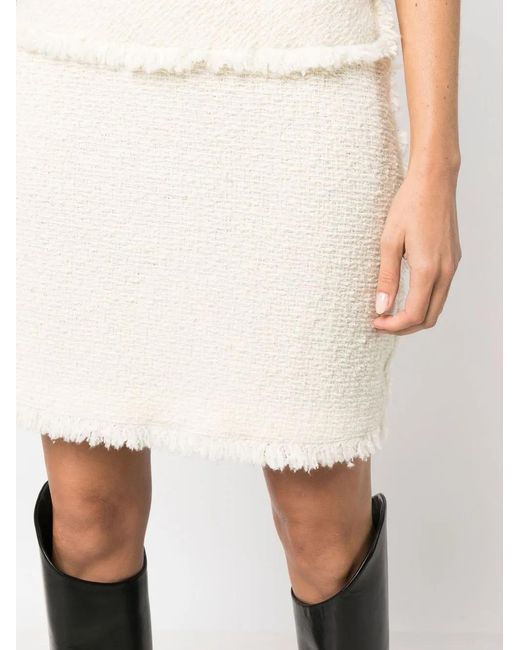 Alberta Ferretti Tweed Mini-Rok in het Natural
