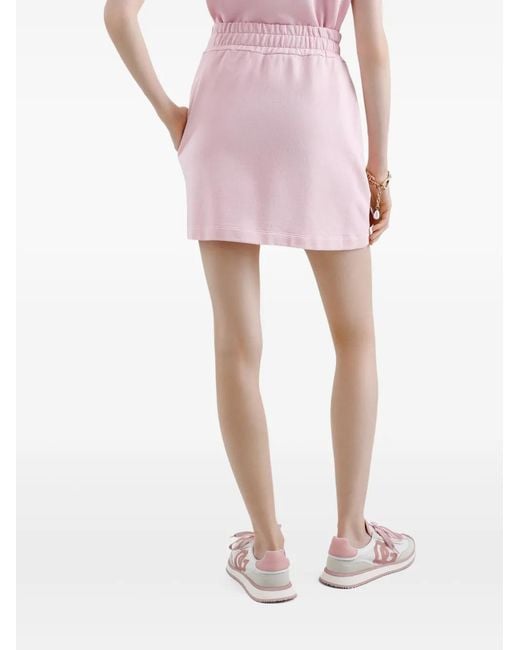 Dolce & Gabbana Pink Embroidered Logo Skirt