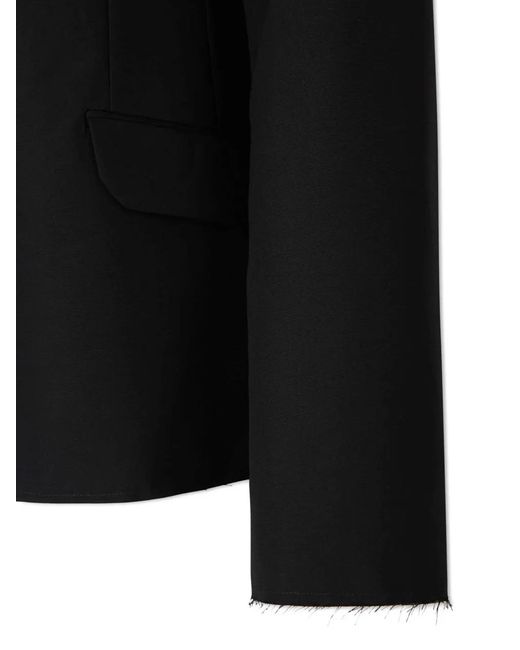 Jil Sander Black Raw-Edge Notched-Lapels Jacket for men
