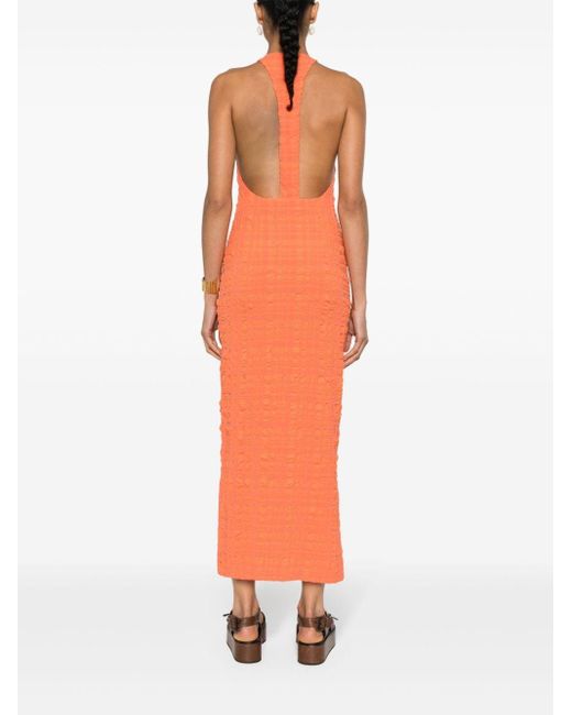 Nanushka Gesmockte Midi-jurk in het Orange