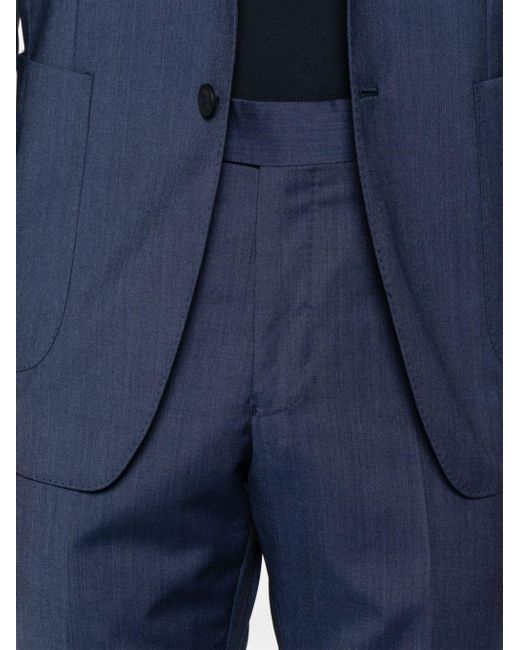 Boggi Blue Slim-fit Wool Trousers for men