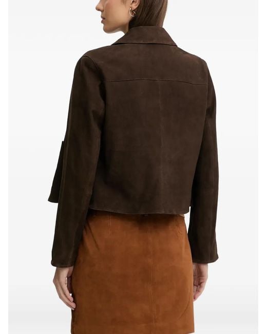 Pedro Del Hierro Madrid Brown Buttoned Suede Jacket