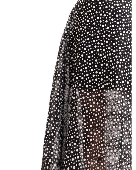 Gemy Maalouf White Polka Dot Midi Skirt