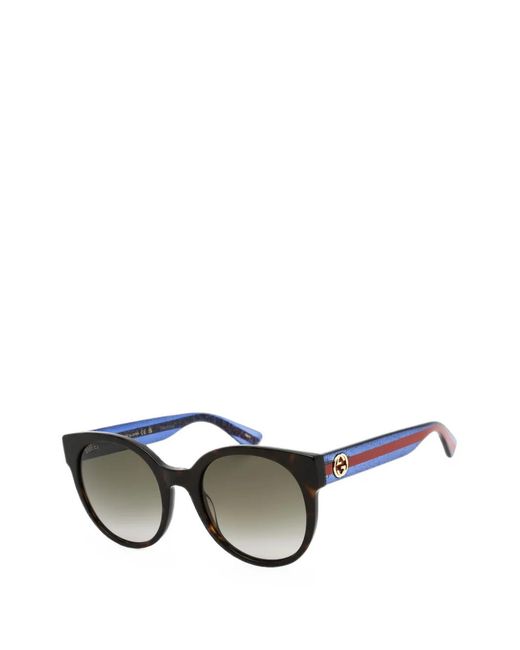 Gucci Black Round-Frame Tortoiseshell-Effect Sunglasses for men