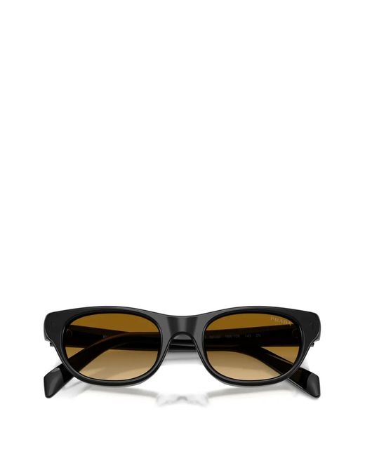 Prada Black Oval-Frame Sunglasses