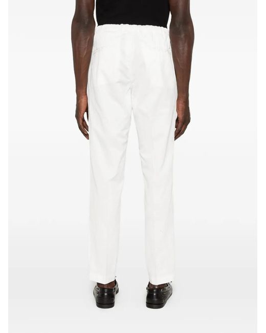 VELA SHOP White Belt-Loops Tailored Trousers for men