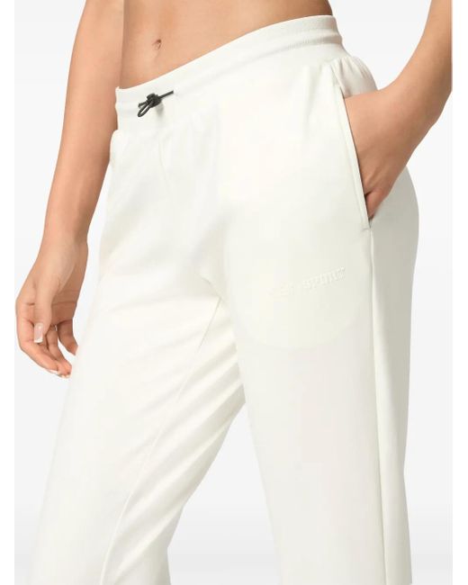 Philipp Plein White Logo-Print Track Pants