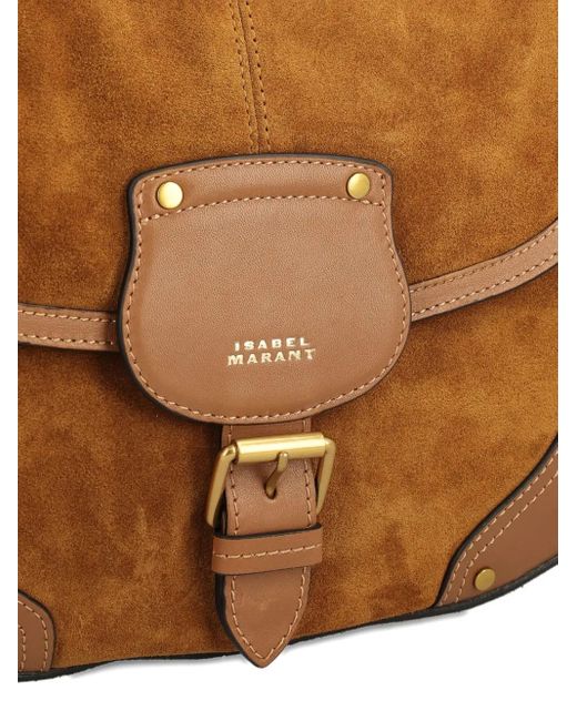 Isabel Marant Brown Sierra Buckle-Fastening Suede Cross Body Bag