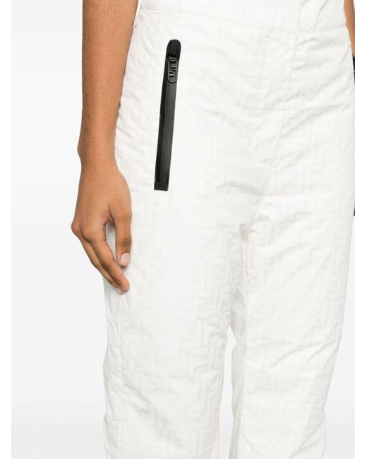 Fendi White Ff Logo-print Straight-leg Ski Trousers