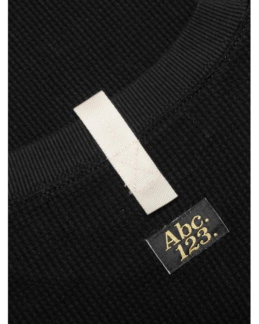 Advisory Board Crystals Black Waffle Logo-Embroidered Sweater for men