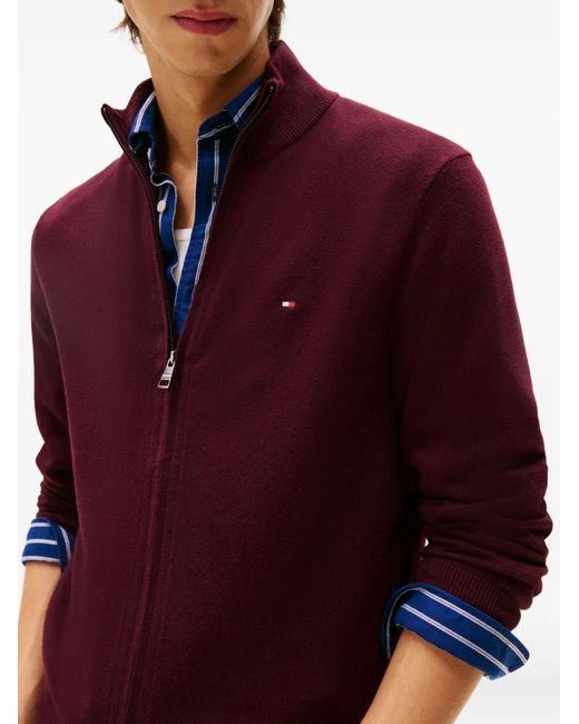 Tommy Hilfiger Red Zipped Cardigan for men