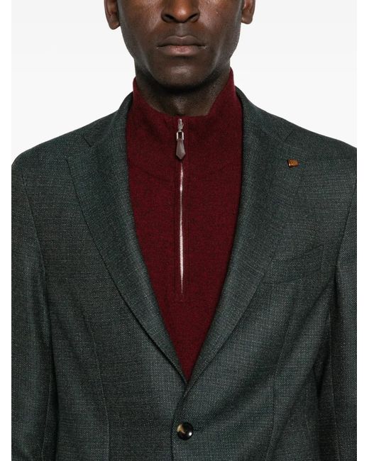 Latorre Green Notched-Lapel Single-Breasted Blazer for men
