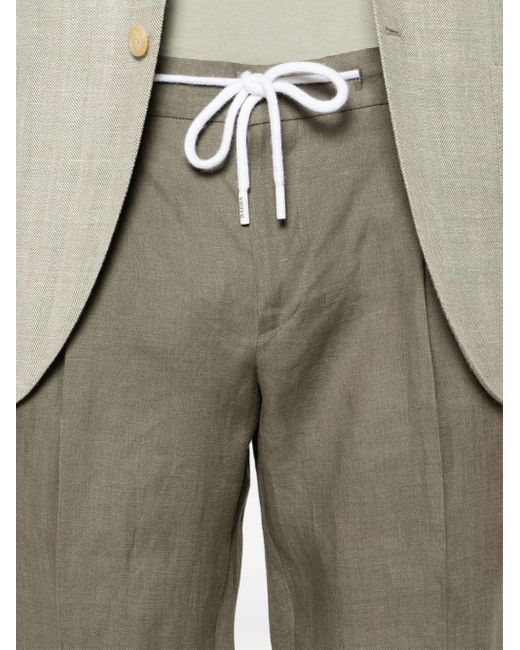 Barba Napoli Gray Roma Linen Trousers for men