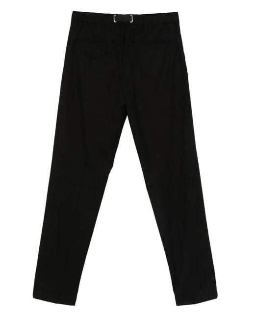 White Sand Black Drawstring Trousers for men