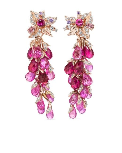 Anabela Chan Pink 18Kt Rotvergoldete Coralbell Ohrringe Mit Schmucksteinen