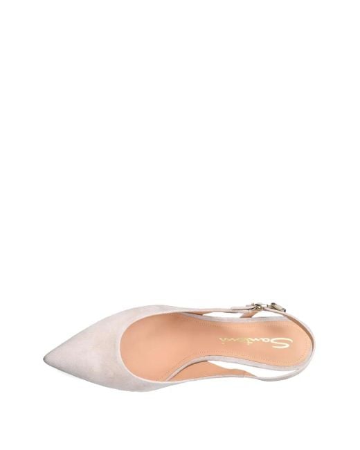 Santoni Pink 45Mm Mid-Heel Suede Pumps