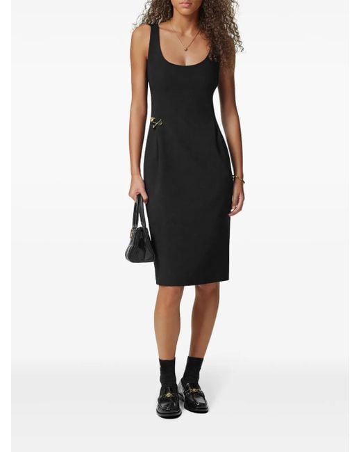 Versace Black Safety Pin Midi Dress