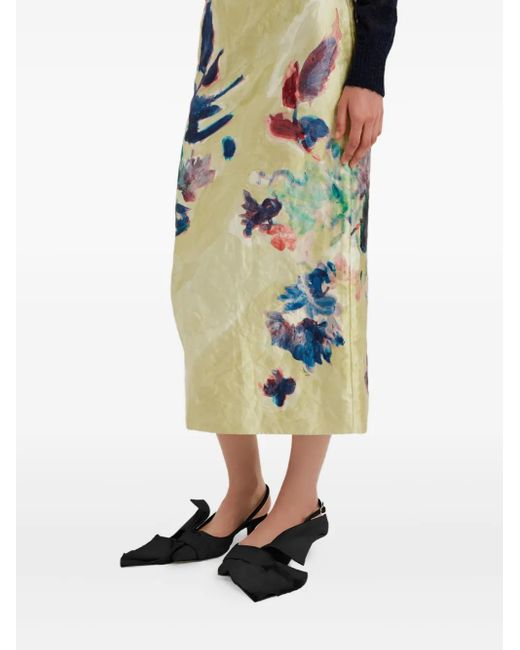 Erdem Midi-Jurk Met Bloemenprint in het Blue