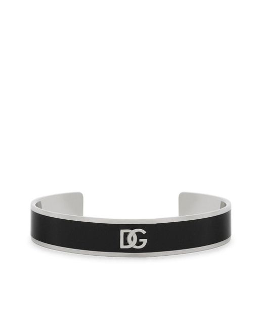 Dolce & Gabbana Emailliertes Armband mit Logo-Prägung in White für Herren