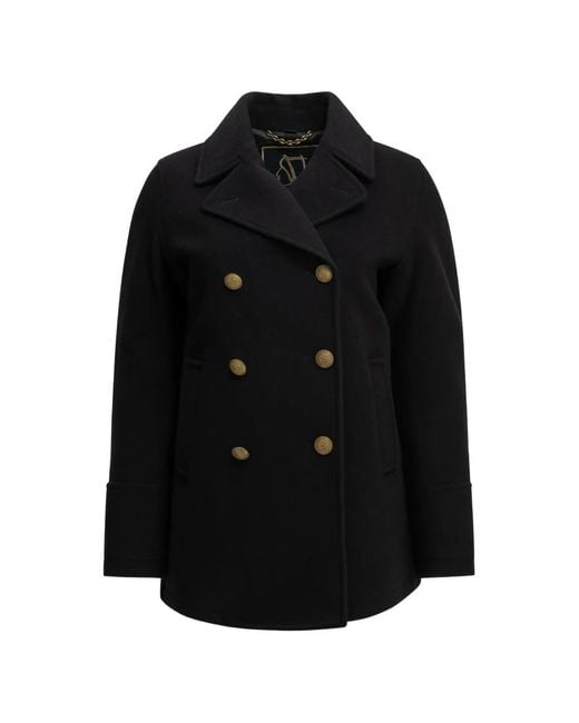 Sealup Black Double-Breasted Coat