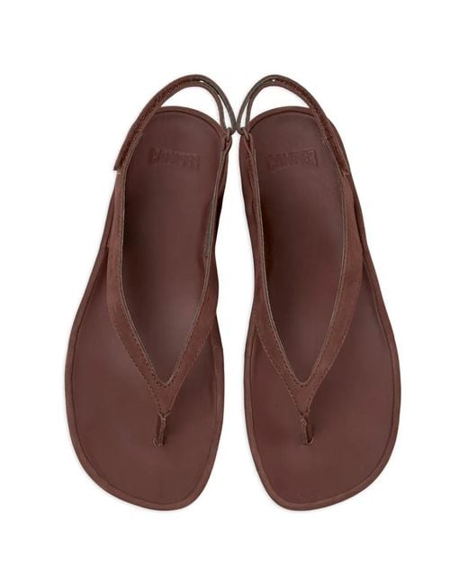 Camper Brown Isla Leather Sandals