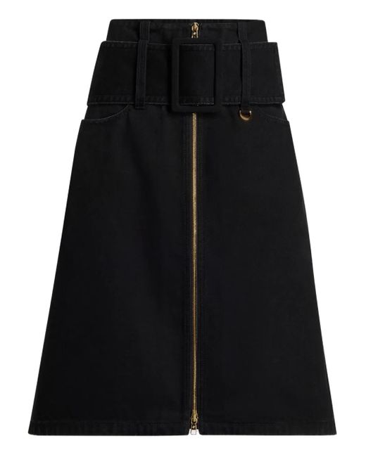 Patou Rok Met Ceintuur En Rits in het Black