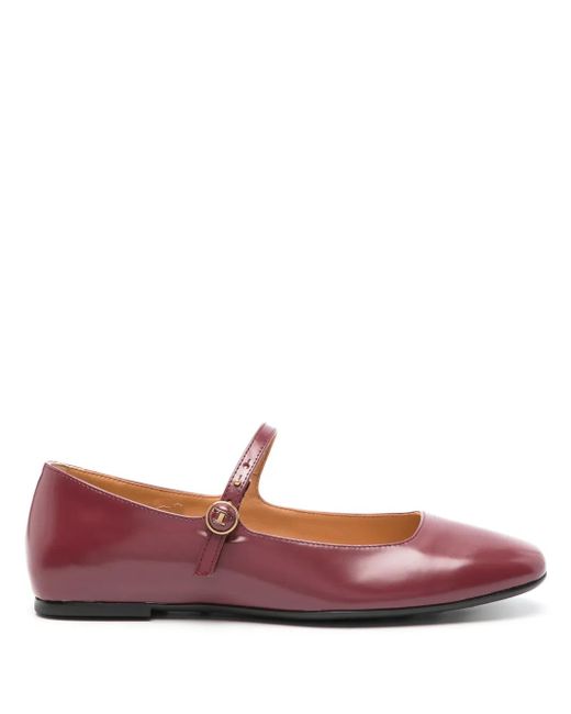 Tod's レザーフラットシューズ Red