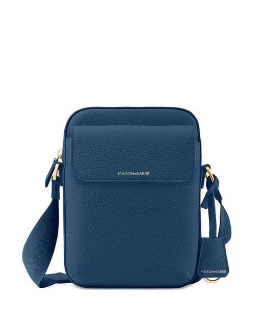 Maison De Sabre Blue Small Leather Messenger Bag