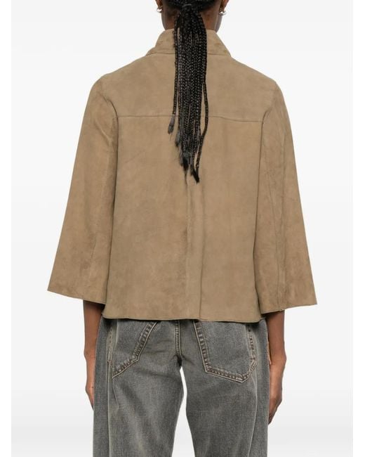 The Jackie Leathers Natural Gaia Suede Jacket