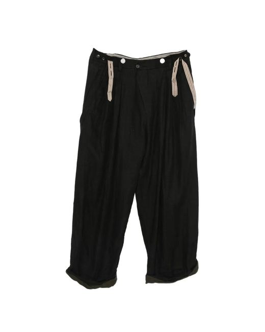 Ziggy Chen Black Pleated-Detailing Trousers for men