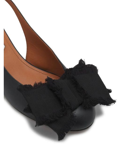 Lanvin Black Leather Slingback Pumps