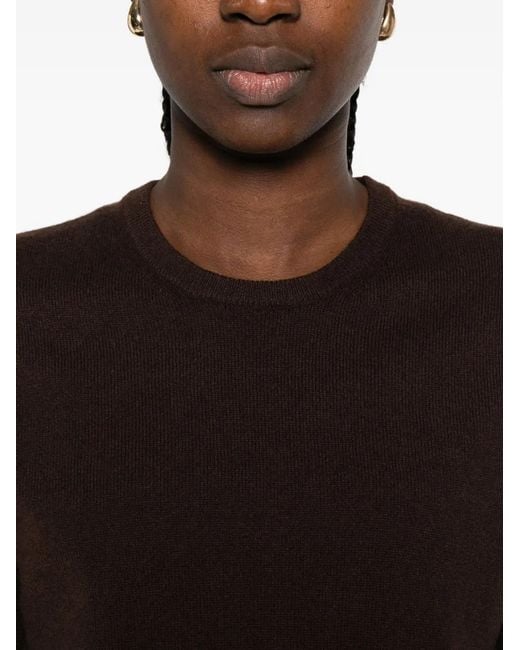 Bompard Brown Round-Neck Cashmere Sweater
