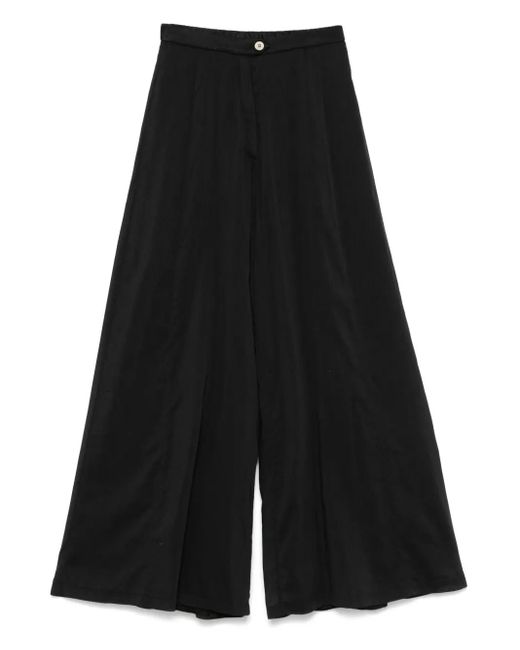 Pantalones palazzo semitranslúcidos Forte Forte de color Black